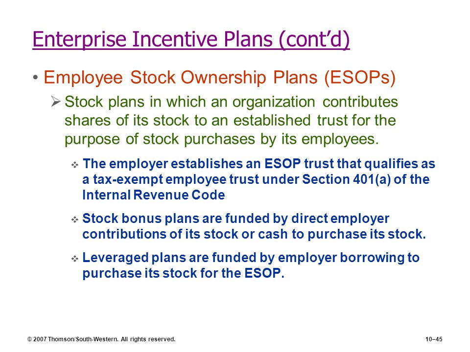 employee stock ownership plan advantages and disadvantages